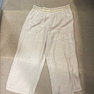 JM Collection Cream Wide Leg Pants